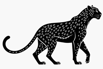 leopard sihouette black vector