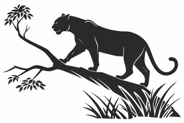 leopard sihouette black vector