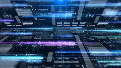 HUD futuristic with glow stream line data transfer communication cyber space dashboard. Digital technology big data analysis illustration platform.
