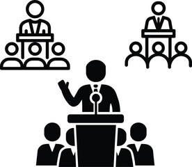 High quality photo of set of business people icon.