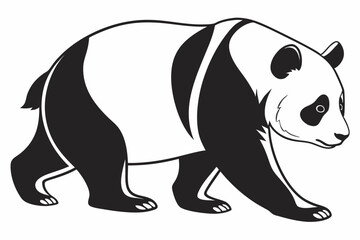 Naklejka premium panda sihouette black vector