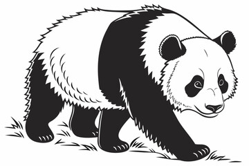 panda sihouette black vector