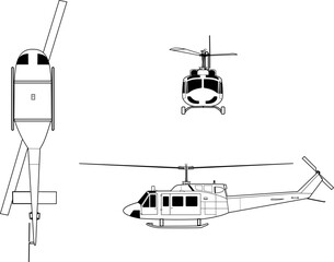 Bell_UH-1N_Iroquois_Drawing