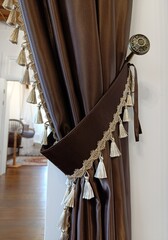 brown velvet curtain, beautiful curtain, curtain, interior decor
