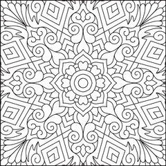 Easy Mandala Coloring Page | Bold Line Mandala Coloring Page