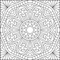 Easy Mandala Coloring Page | Bold Line Mandala Coloring Page