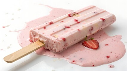 Fruit ice cream isolated on white


