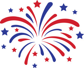 Patriotic Fireworks Design for Independence Day