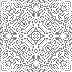 Easy Mandala Coloring Page | Bold Line Mandala Coloring Page