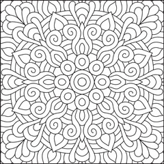 Easy Mandala Coloring Page | Bold Line Mandala Coloring Page
