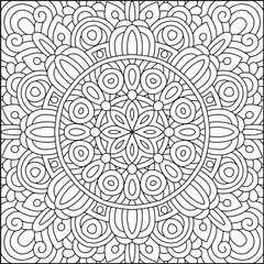 Easy Mandala Coloring Page | Bold Line Mandala Coloring Page
