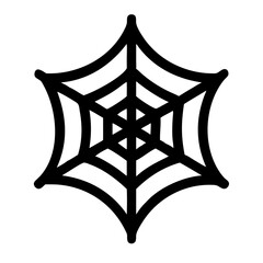 Spider web silhouette in black and white graphic style