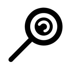 Lollipop silhouette with swirl in black and white graphic style