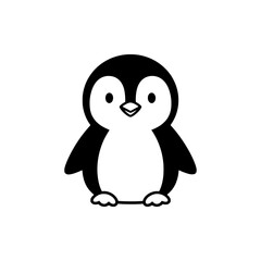 Obraz premium Cute Cartoon Penguin Illustration - Antarctic Animal Vector