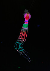 Flying Lights Over Cholula on a Festive Night