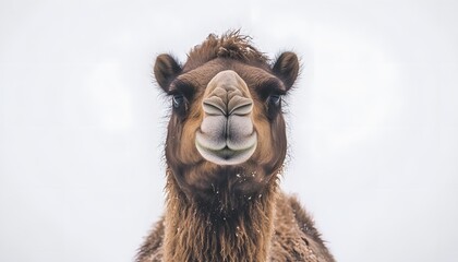 Close-up of a camel's head.