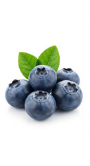 Blueberries isolated on white background.