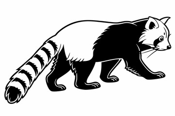 red panda sihouette black vector