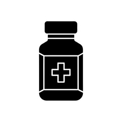 prescription bottle icon on white background  .svg