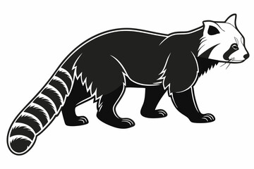 red panda sihouette black vector