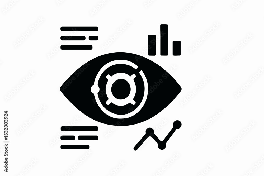 Poster silhouette ai brain and gear hybrid with cloud computing and data nodes vector illustration of artif