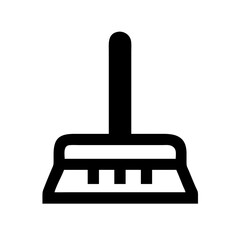Broom silhouette in black and white graphic style