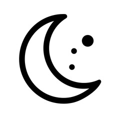 Crescent moon with stars in black and white graphic style