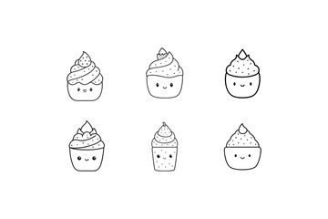 Cute Strawberry Shortcake with Whipped Cream SVG Dessert Icon