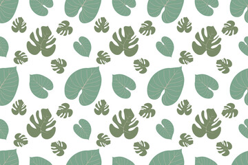 Seamless tropical pattern with exotic palm leaves. Botanical vector design perfect for vintage foliage backgrounds and tropical-themed projects