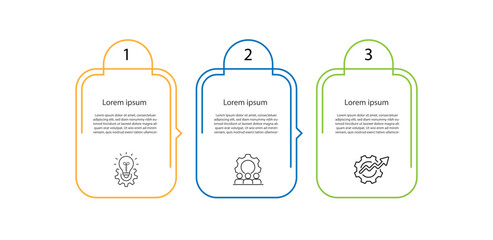 Infographic template vector element. 3 step concept infograph for business information and web graphic design 