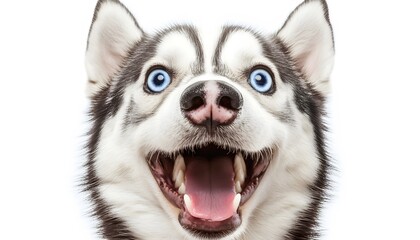 Obraz premium Playful husky dog with open mouth.
