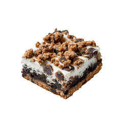 Delicious Chocolate Chip Brownie Crumble Bar Close-Up