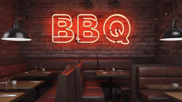 BBQ sign at a restaurant.