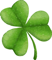 showing four-leaf clover vector on transparent backdrop with heart-shaped leaves, copy space