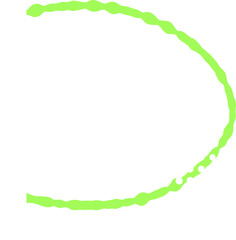 White circular dot grid is forming on transparent background, with neon green brush stroke arcs