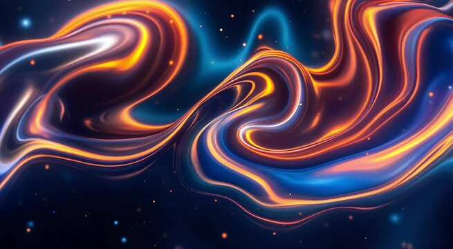 Luminous liquid trails twisting and merging into fluid, abstract shapes that evolve in space