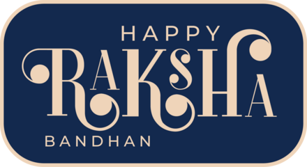 Flat Raksha Bandhan greeting is appearing on transparent canvas with navy round box, beige border