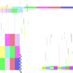 Displaying flat design abstract pattern on transparent background with multicolor bar, grid, lines