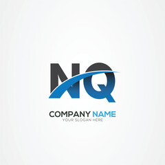 NQ QN Letter Logo Design with a Creative Cut Creative logo design