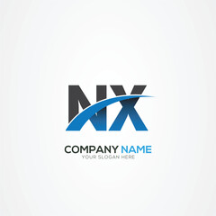NX XN Letter Logo Design with a Creative Cut Creative logo design