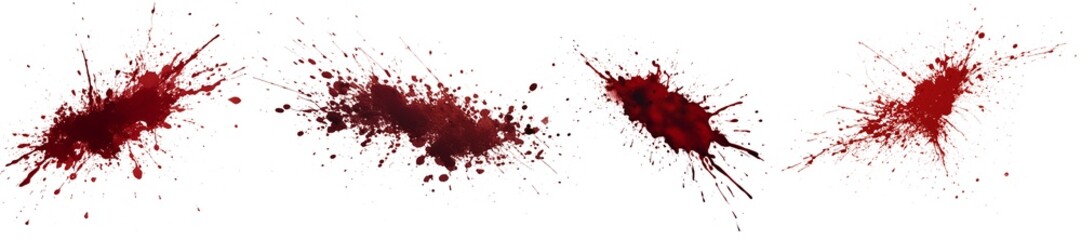 blood splatter isolated or paint splatters texture, png background, cutout transparent Halloween concept, Realistic falling drop with rippling effect, splashing alien red blood