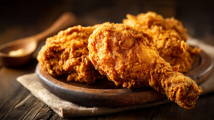 High-Resolution Chicken Leg with Rustic Texture and Lighting
