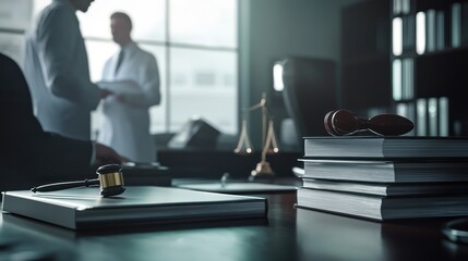 Legal Office Gavel and Books: Medical Malpractice Law