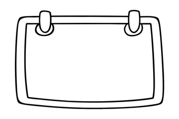 Blank hanging sign line-art simple design template