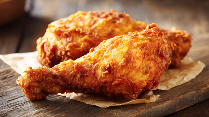 High-Resolution Chicken Leg with Rustic Texture and Lighting
