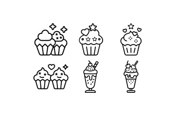 Sweet Delights Whimsical Cupcake and Sundae Extravaganza SVG