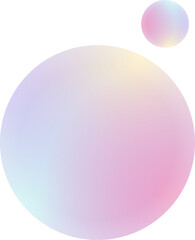 Minimalistic flat design featuring two pastel gradient orbs floating on transparent background