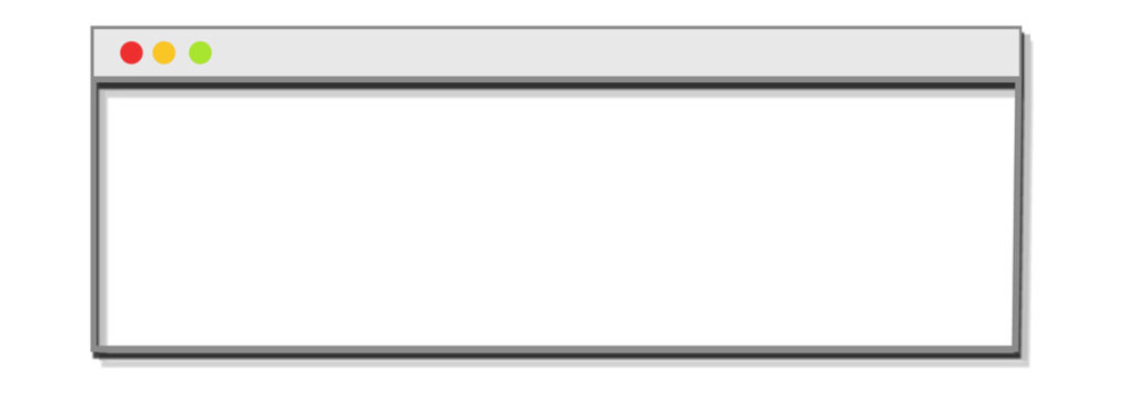 Fototapeta Flat browser UI showing url bar, traffic-light buttons, drop shadow, transparent bg, copy space