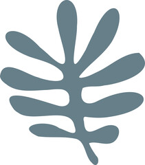 Abstract organic form is floating on transparent background in flat design with blue-gray tones