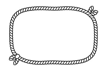 Rope frame border line-art nautical western design element